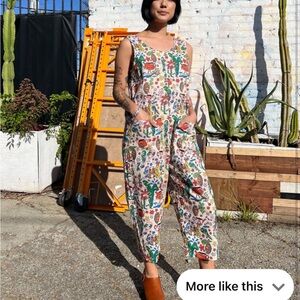 Nooworks XL linen Garden Suit in Bug Out
